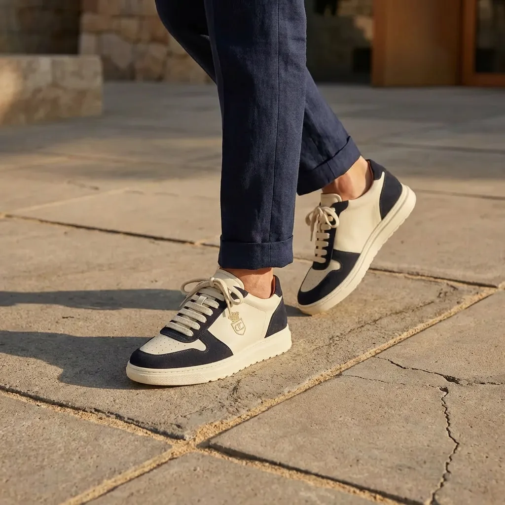 Sneakers FLC Noir Blanc - Vue aérienne
