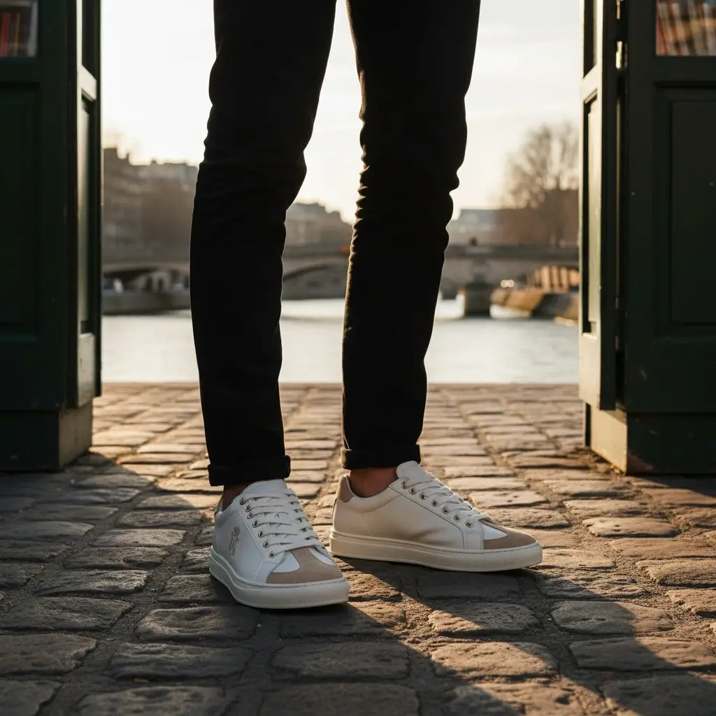 Shooting sneakers lifestyle pavés